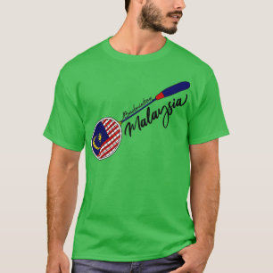 T-shirt Malaisie Drapeau de Badminton Racquet Raquet Sport