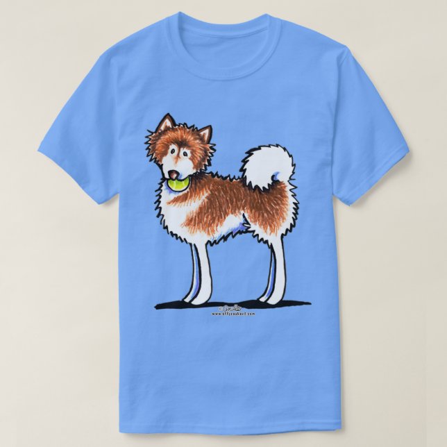 T-shirt Malamute d'Alaska Jouer à la tête rouge (Design devant)