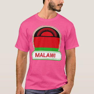 T-shirt Malawi Pays Badge Malawi Drapeau