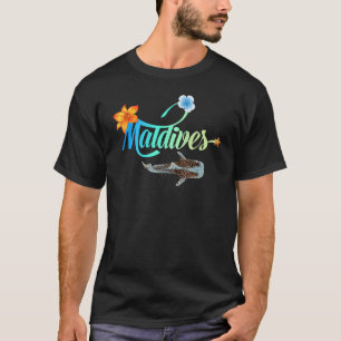 T-shirt Maldives Baleine requin Hibiscus Palms Beach Souve