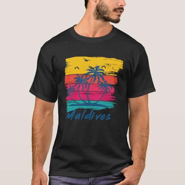 T-shirt Maldives  summer beach holiday destination (Devant)