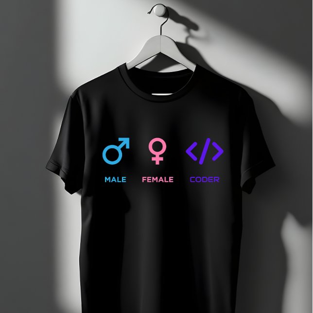 T-shirt Male Female Coder Symbol | Funny Programmer Gift (Créateur téléchargé)