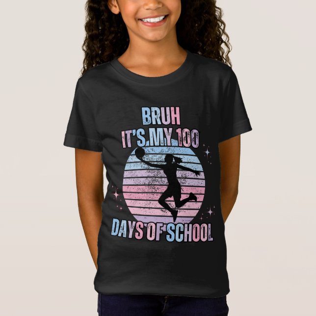 T-Shirt malgré mes 100 jours d'école amoureux de basket-ba (Devant)