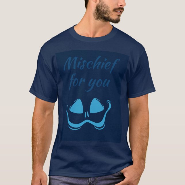 T-shirt Malheur pour vous effrayant bleu grimace (Devant)