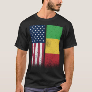 T-shirt Mali Malien Drapeaux américains Fiers USA Mali