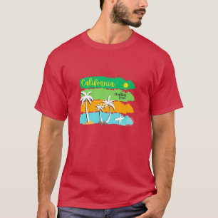 T-shirt Malibu Beach California Surf Vibes Art