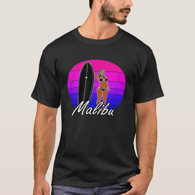 T-shirt Malibu CA Surfer Surf Vêtements Hommes Femmes Grap (Devant)