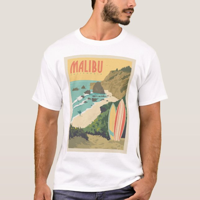 T-shirt Malibu, Californie (Devant)