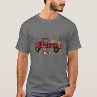 T-shirt Malinois équitation Camion Citrouille Automne Feui