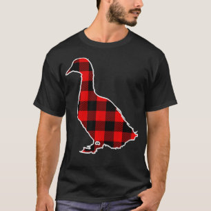 T-shirt Mallard Red Buffalo Plaid Duck Bird Correspondance