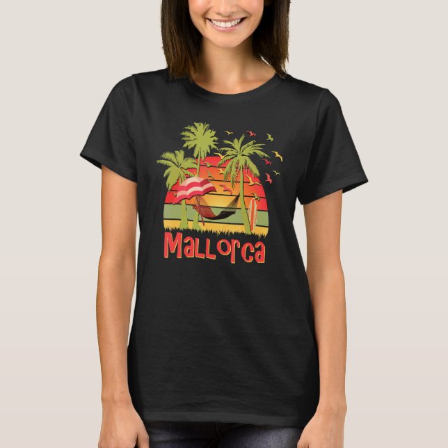 T-shirt Mallorca Espagne Plage Hammock coucher de soleil (Devant)
