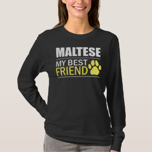 T-shirt Maltais Amoureux des chiens Maltais Mon meilleur a