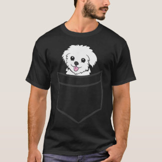 T-shirt Maltais Dans La Poche Chiens Maltais Mignons