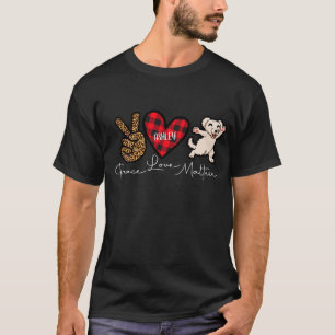 T-shirt Maltais Plaid Peace Lote Chien mignon