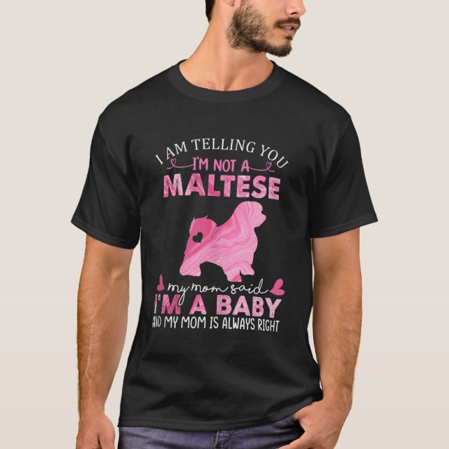 T-shirt Maltese Maman Baby Funny Mignonne Chien Propriétai (Devant)