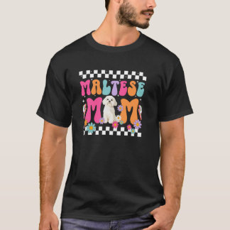 T-shirt Maltese maman d'une maman maltaise Groovy mère mal