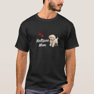 T-shirt Maltipoo chien maman mignonne Chien blanc design a