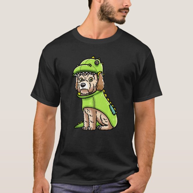 T-shirt Maltipoo Dog In Dinosaur Costume Premium (Devant)