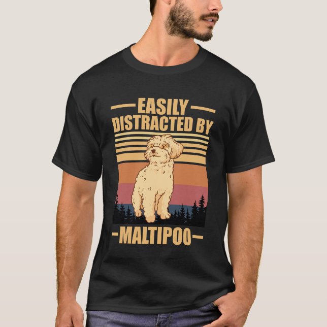 T-shirt Maltipoo Lover Easily Distracted By maltipoo  (Devant)