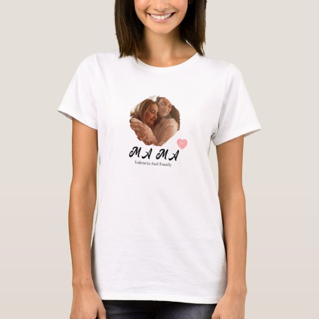 T-shirt Mama 1 Image Personalized Happy Mother's Day (Devant)