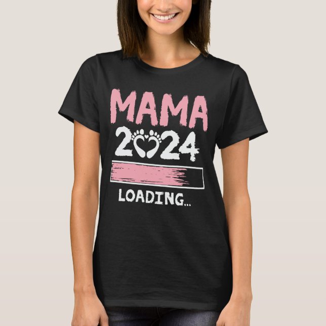 T-shirt Mama 2024 Chargement Funny Future Nouvelle Maman À (Devant)
