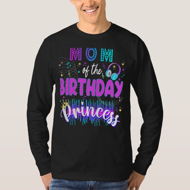 T-shirt Mama Anniversaire Rockstar Thème Musique Party Kar (Devant)