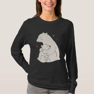 T-shirt Mama aux ours polaires mignons avec bébé