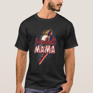 T-shirt MAMA Baseball Foudre Tonnerre Léopard Softball B