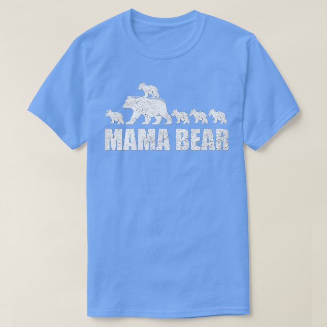 T-shirt Mama Bear 5 Cubs Mama Bear Maman 5 Kid  (Design devant)
