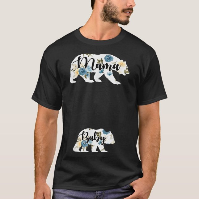 T-shirt Mama Bear Baby Bear Pregnancy Pregnant Mom Mothers (Devant)