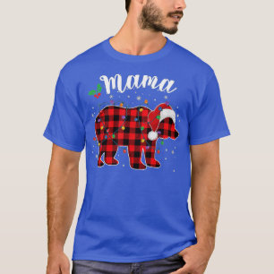 T-shirt Mama Bear Buffalo Rouge Plaid Matching Famille Chr