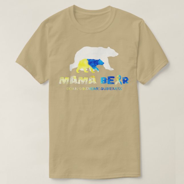 T-shirt Mama Bear Down Syndrome Sensibilisation Survivants (Design devant)