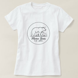 T-shirt Mama Bear EST 2025 Circle Logo Line Art