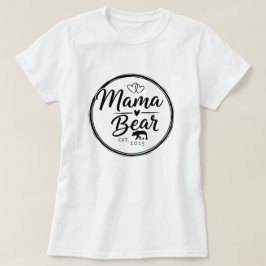 T-shirt Mama Bear Est 20XX Wild Heart Line Art