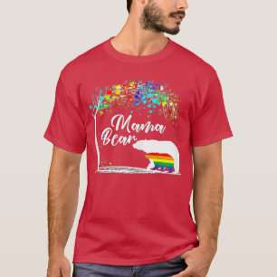 T-shirt Mama Bear LGBT Maman Gay Lesbian Pride Mois Mère