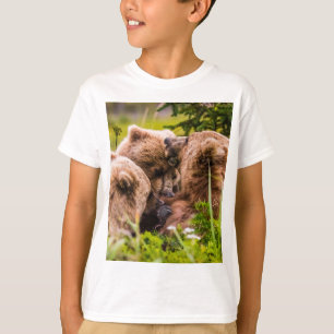T-shirt Mama bear nourrit ses deux petits, Lake Clark Nati