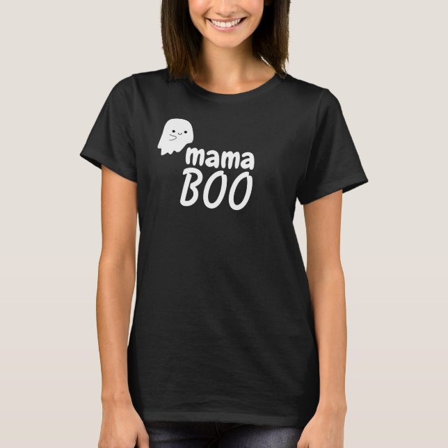 T-shirt Mama BOO Halloween jolie famille fantôme jumeler (Devant)