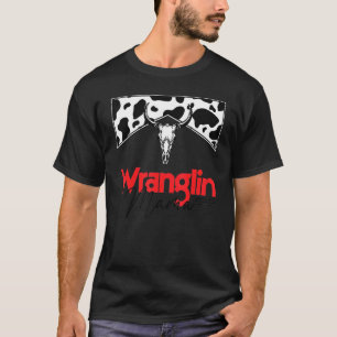 T-shirt Mama Bull Skull Leopard Western Mother's