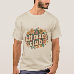 T-shirt Mama Club Rétro Floral Fête des Mères