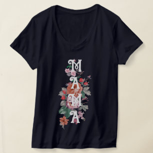 T-shirt Mama Cute floral pour mère