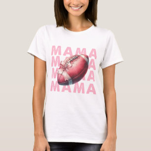 T-SHIRT MAMA DE FOOTBALL ROSE PASTEL