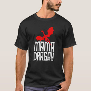 T-shirt Mama Dragon Matching Famille Tribu Mère Rouge Mère