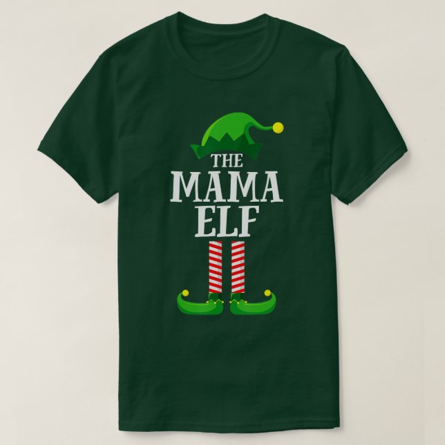T-shirt Mama Elf Matching Famille Groupe Noël Maman (Design devant)