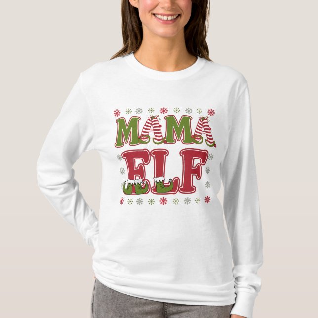 T-shirt Mama Elf Noël (Devant)