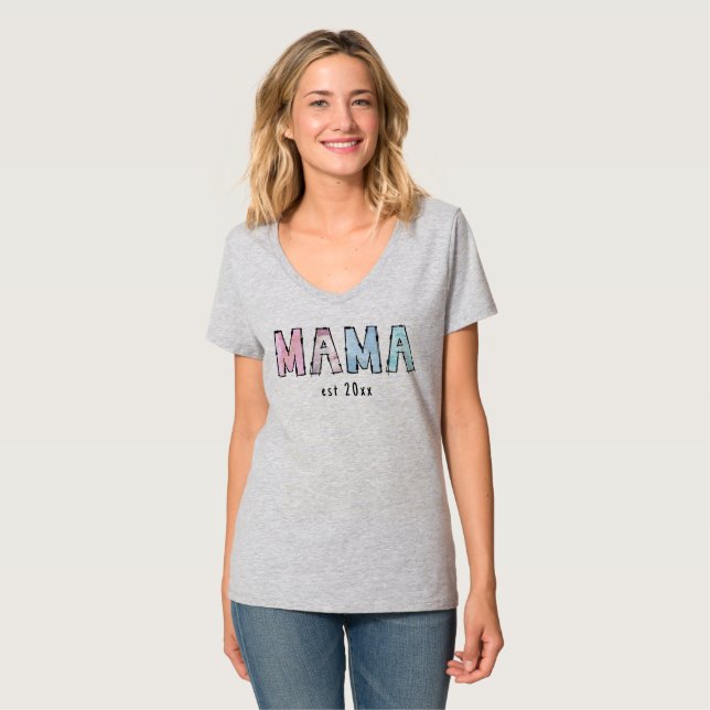 T-shirt Mama est Womens V-Neck (Devant entier)