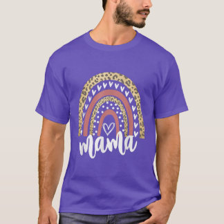 T-shirt Mama Leopard Rainbow 