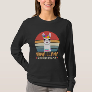 T-shirt Mama Llama n'a besoin d'aucun drame Maman rétro fl