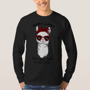 T-shirt Mama Llama n'a pas le temps pour ton drame Red Pla