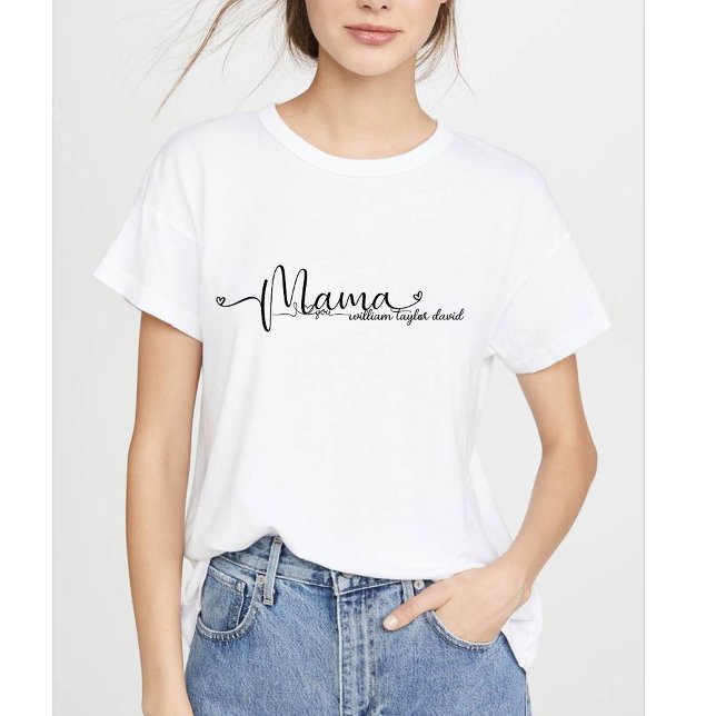 T-shirt Mama Modern Maman Enfants Noms la fête des mères (Créateur téléchargé)