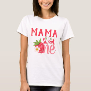 T-shirt Mama Of Sweet One Strawberry 1er anniversaire fête
